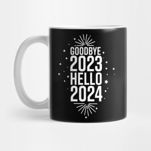 Goodbye 2023 Hello 2024 design Mug